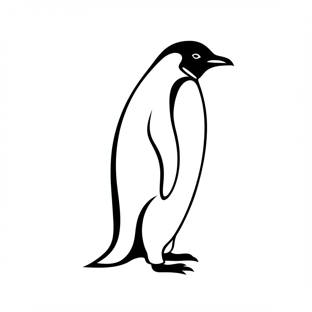 penguin abstract coloring page