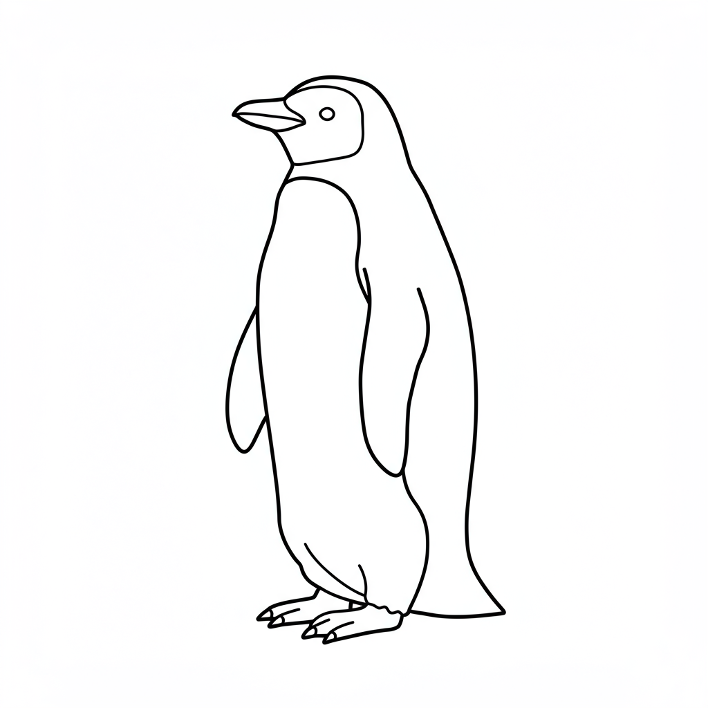 penguin easy coloring page