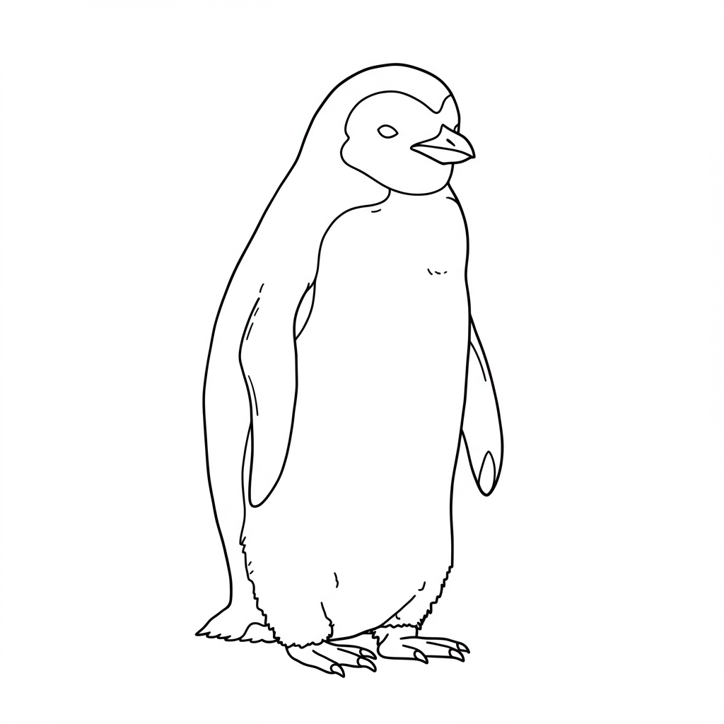 penguin portrait coloring page