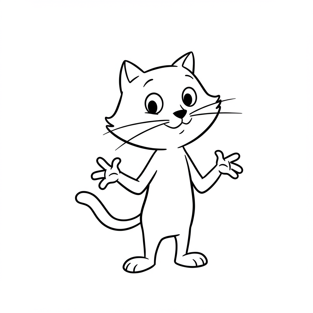 pete the cat cartoon coloring page