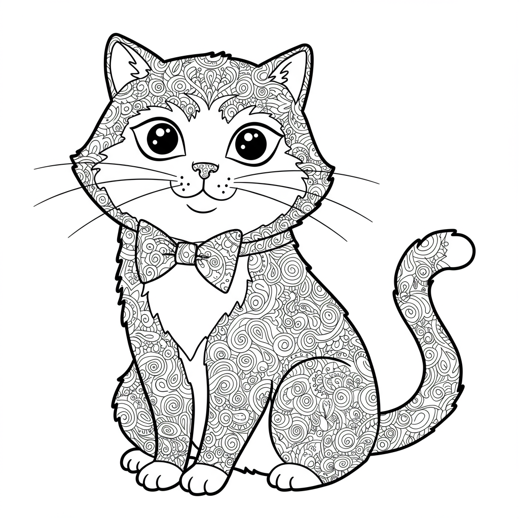 pete the cat decorative coloring page