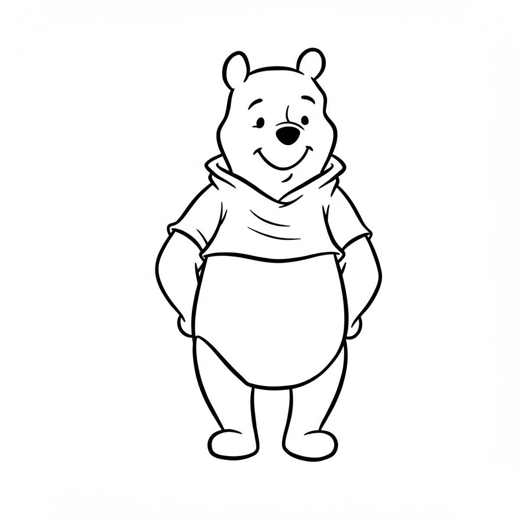 pooh cartoon coloring page