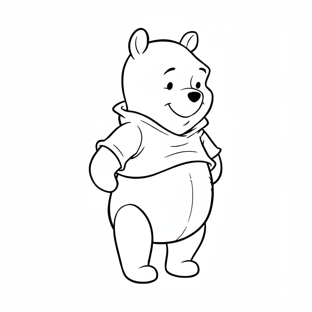 pooh cute coloring page