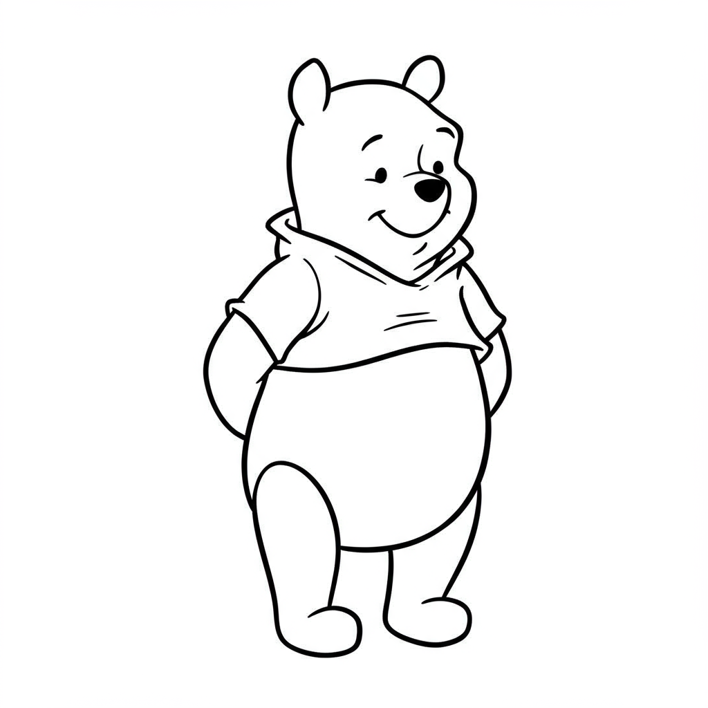 pooh easy coloring page