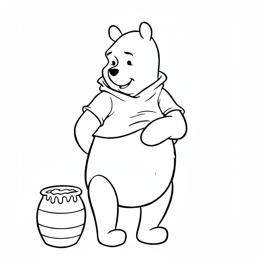 pooh educational coloring page