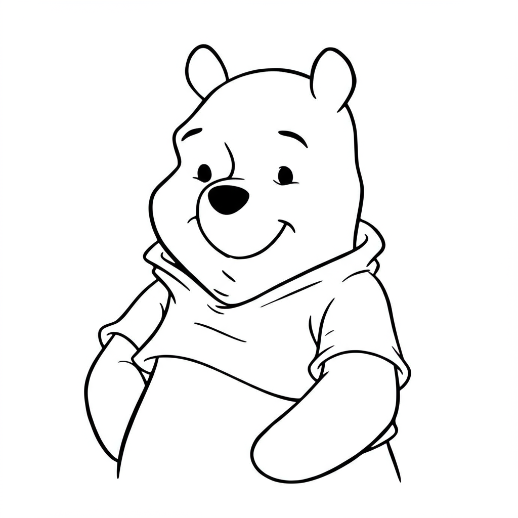 pooh portrait coloring page