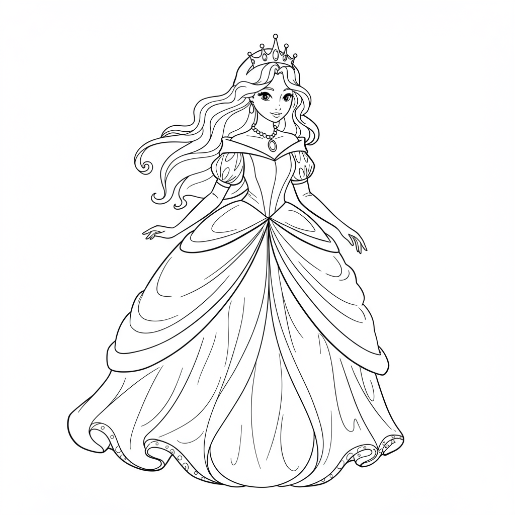 princess abstract coloring page