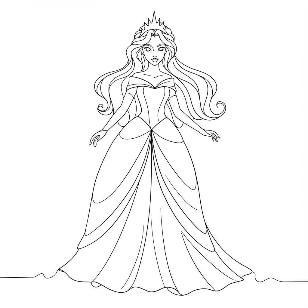 princess abstract coloring page