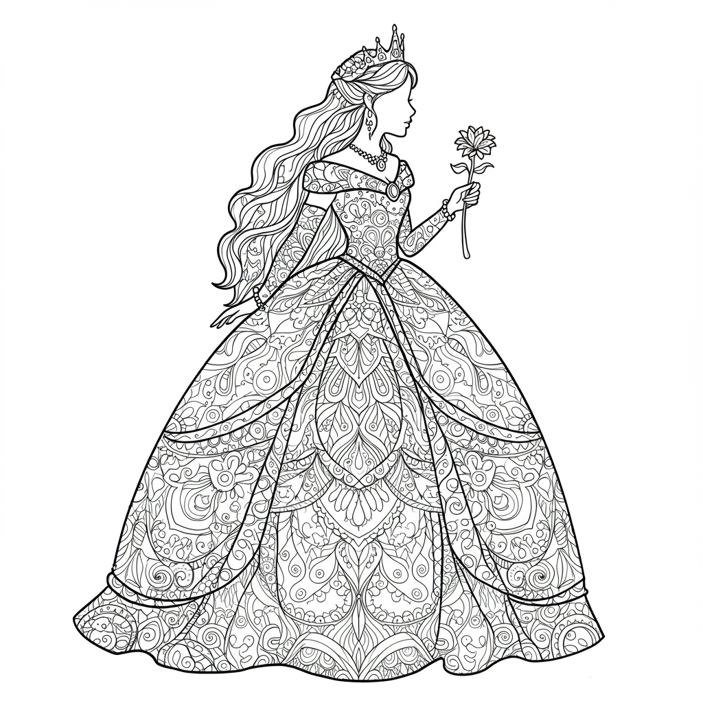princess mandala coloring page