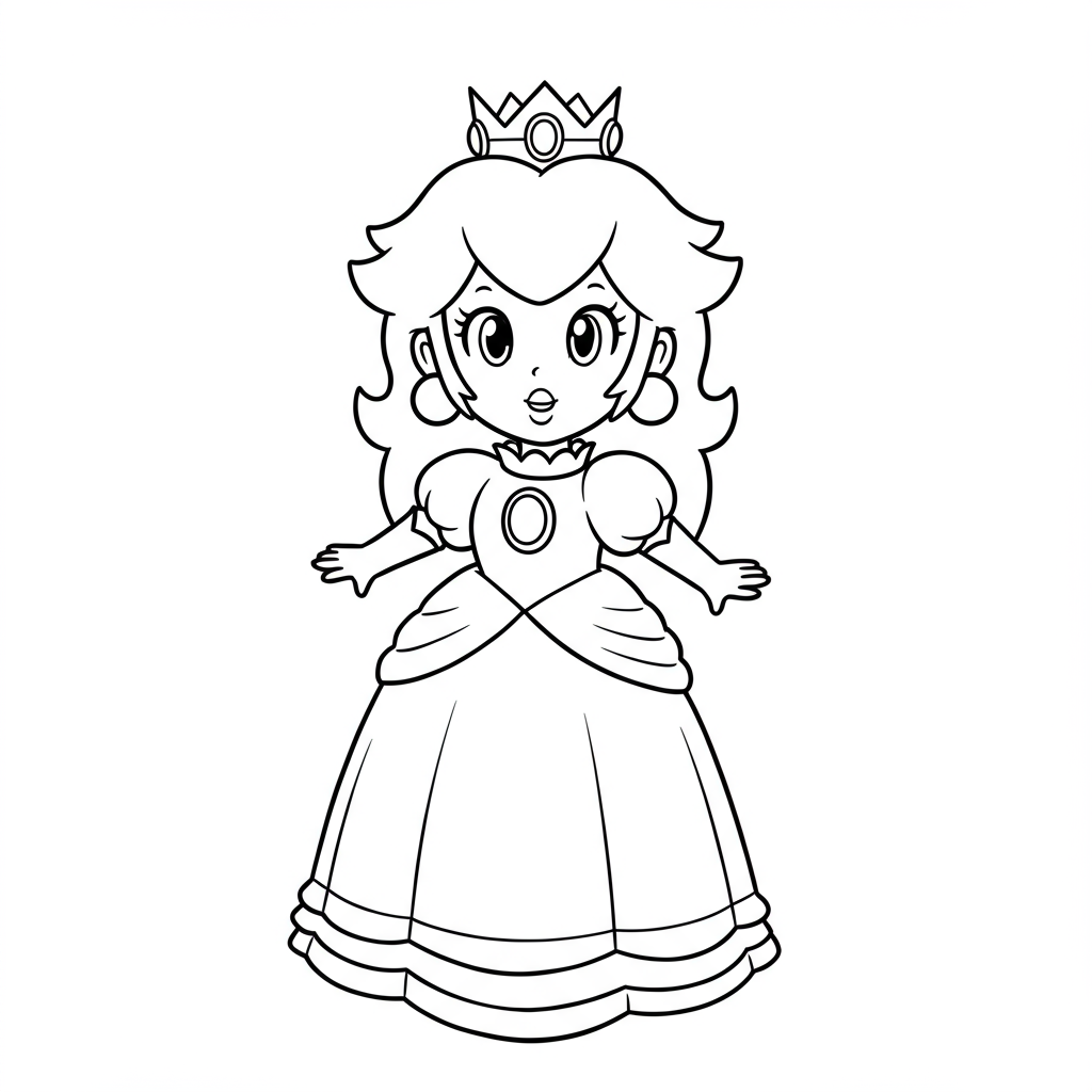 princess peach baby coloring page