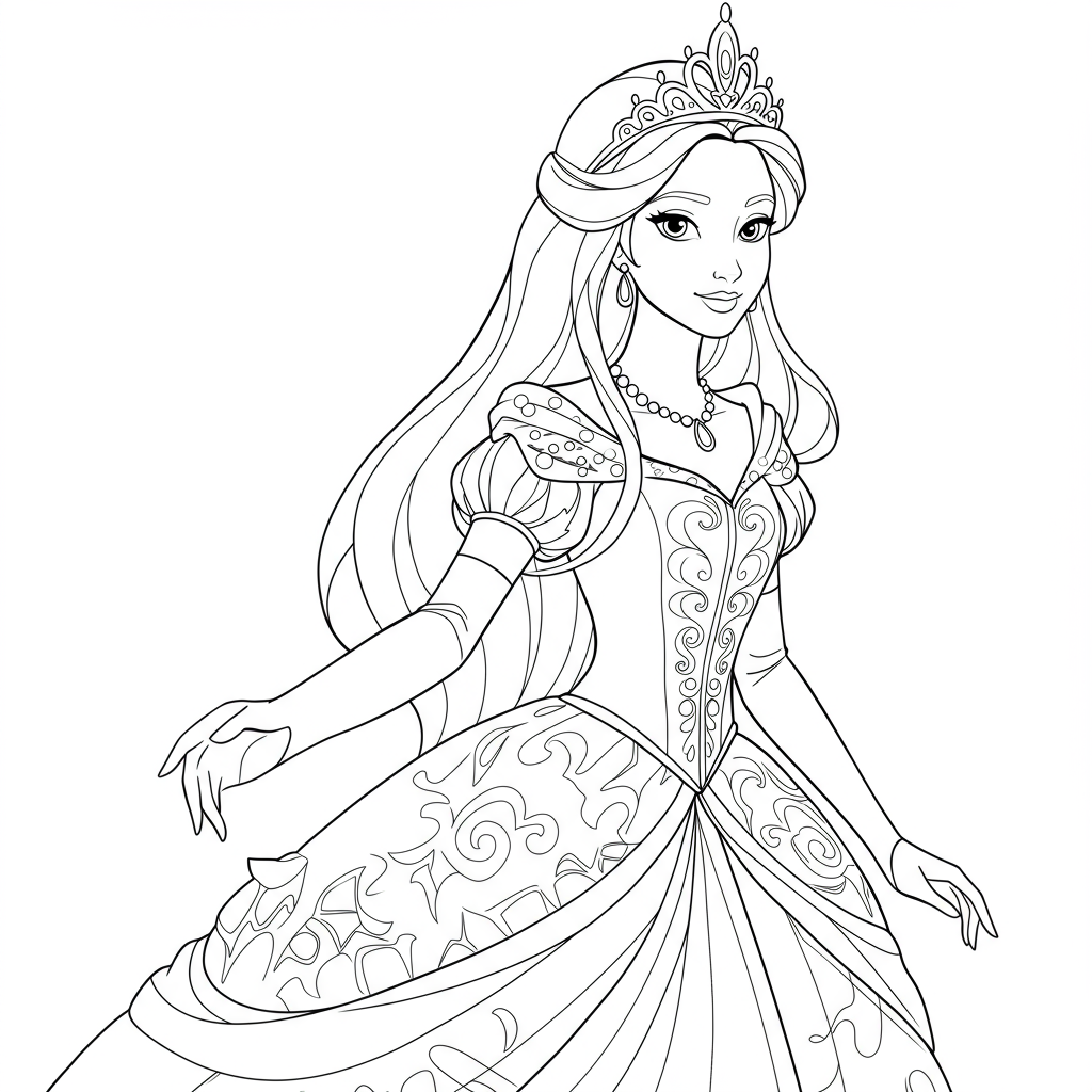 princess portrait coloring page