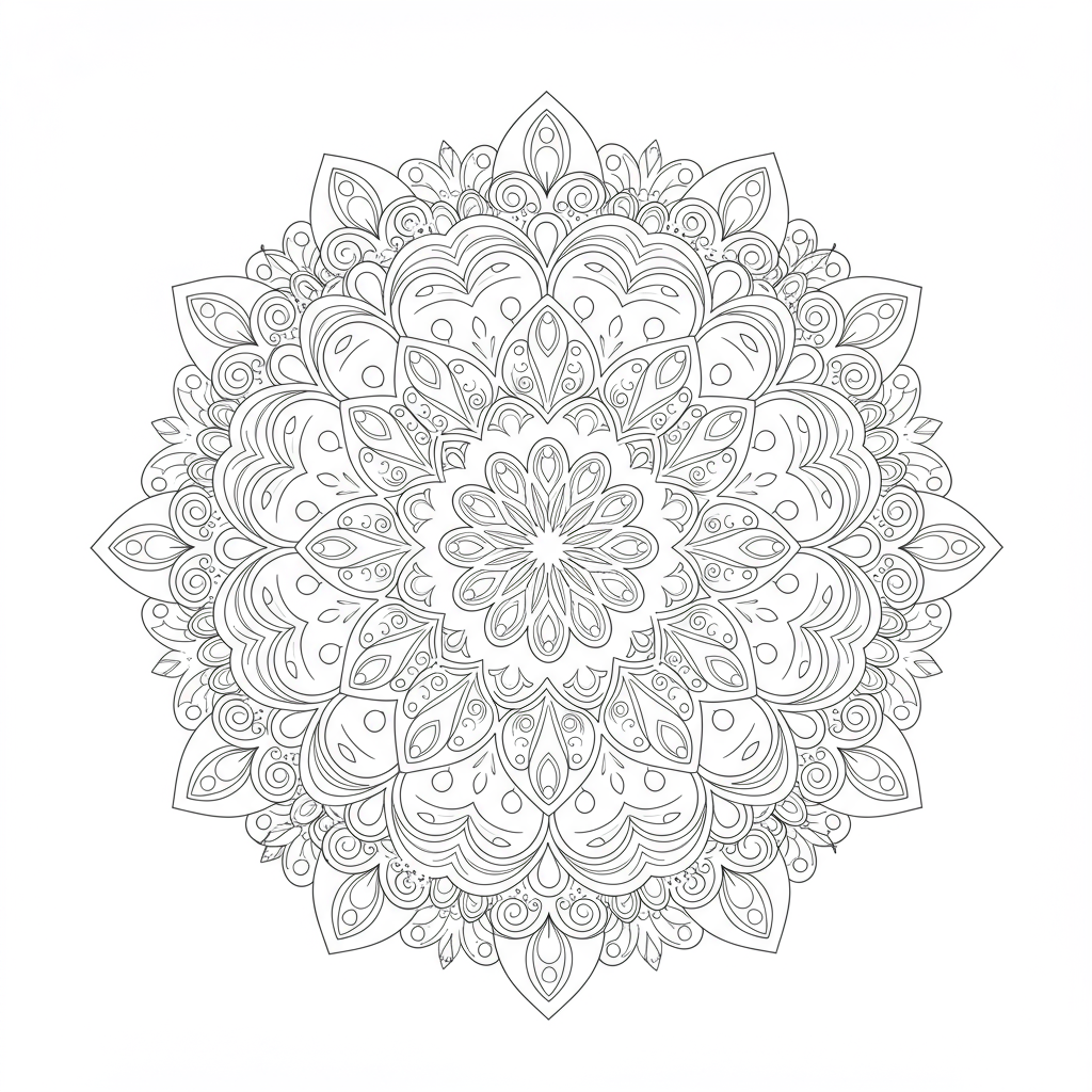 página para colorir de mandala de princesa para imprimir
