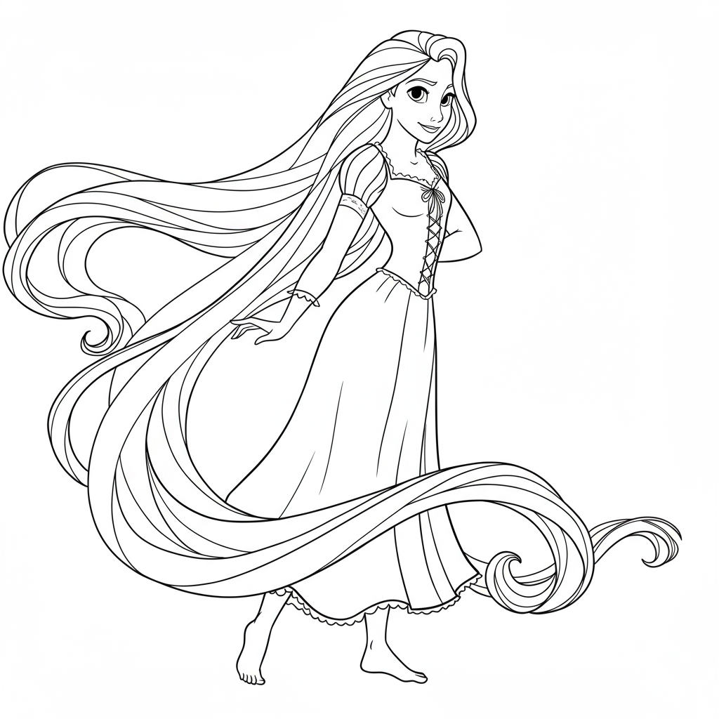 rapunzel abstract coloring page
