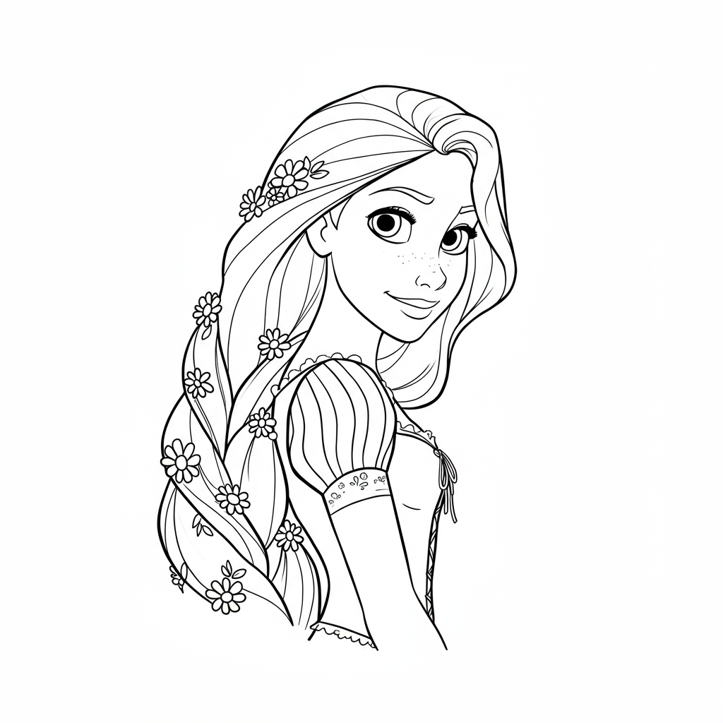 rapunzel portrait coloring page