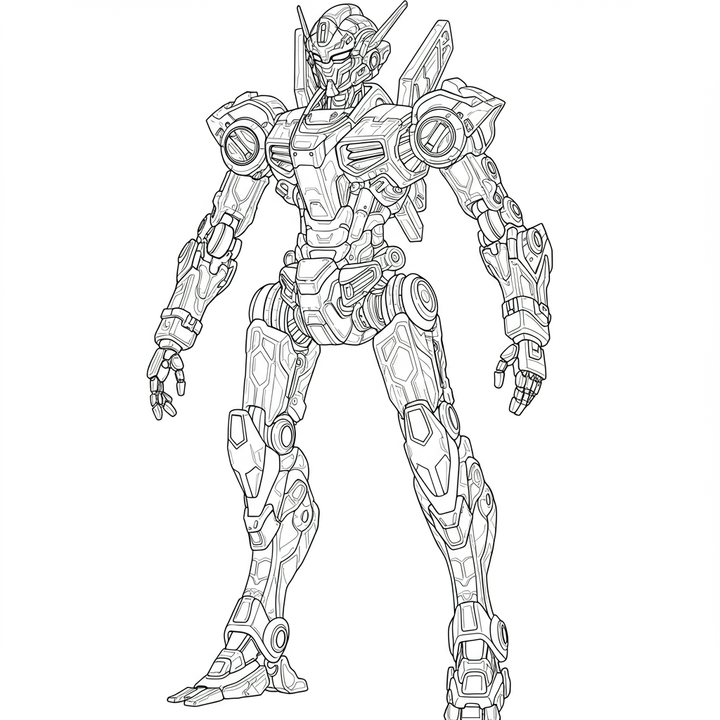 robot abstract coloring page