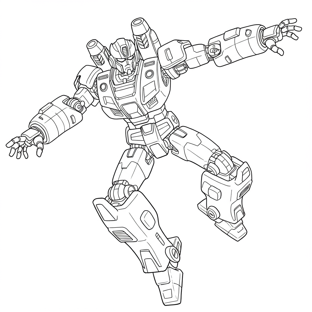 robot action coloring page