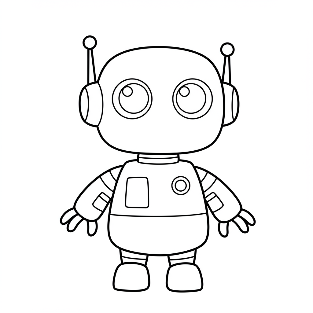 robot baby coloring page