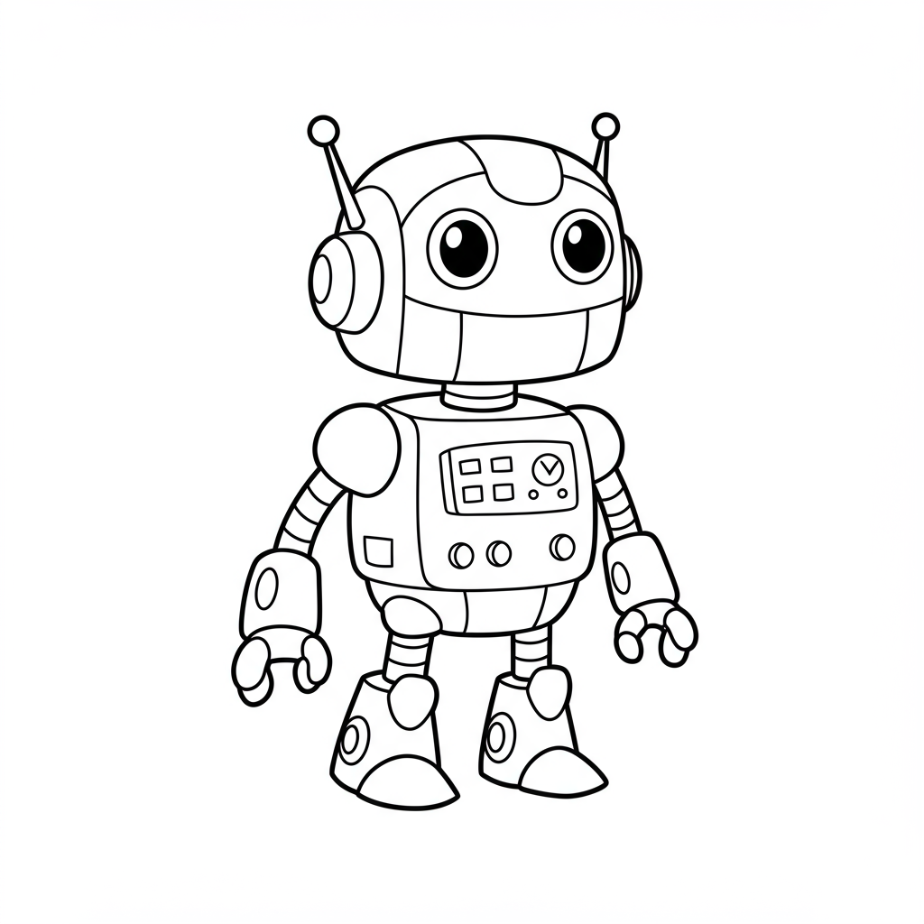 robot cartoon coloring page