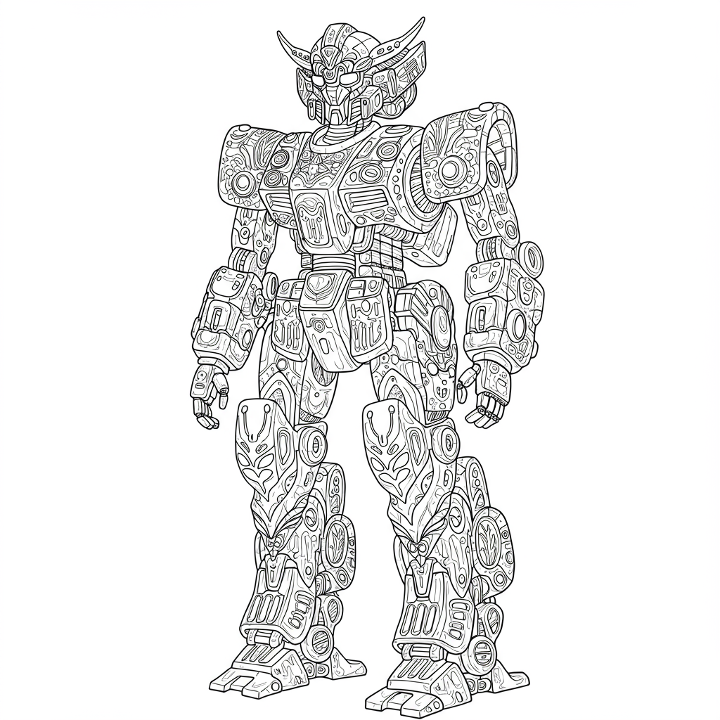 robot decorative coloring page