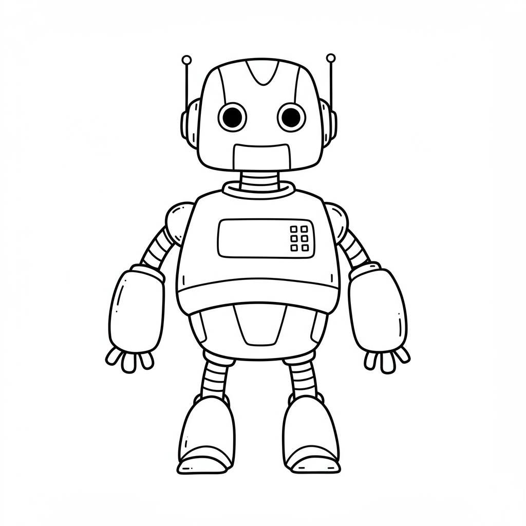 robot easy coloring page