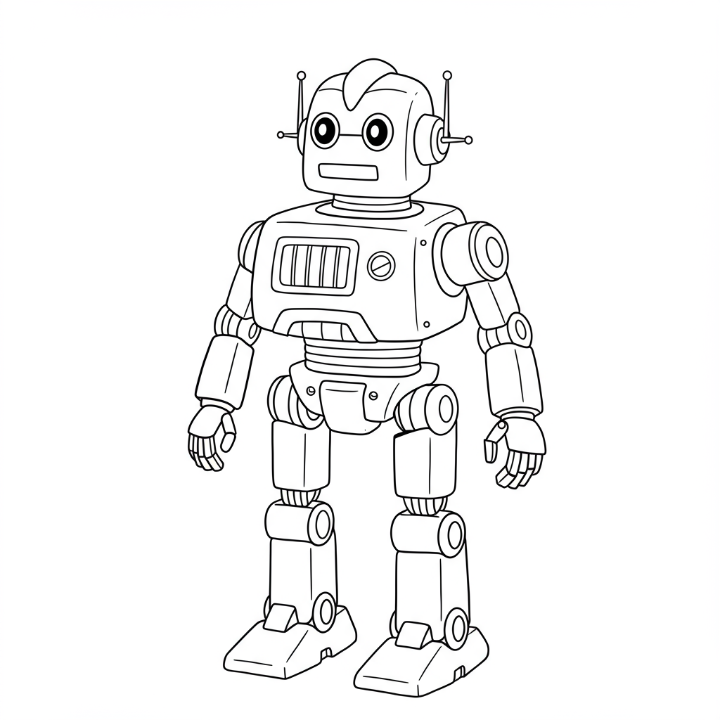 robot portrait coloring page