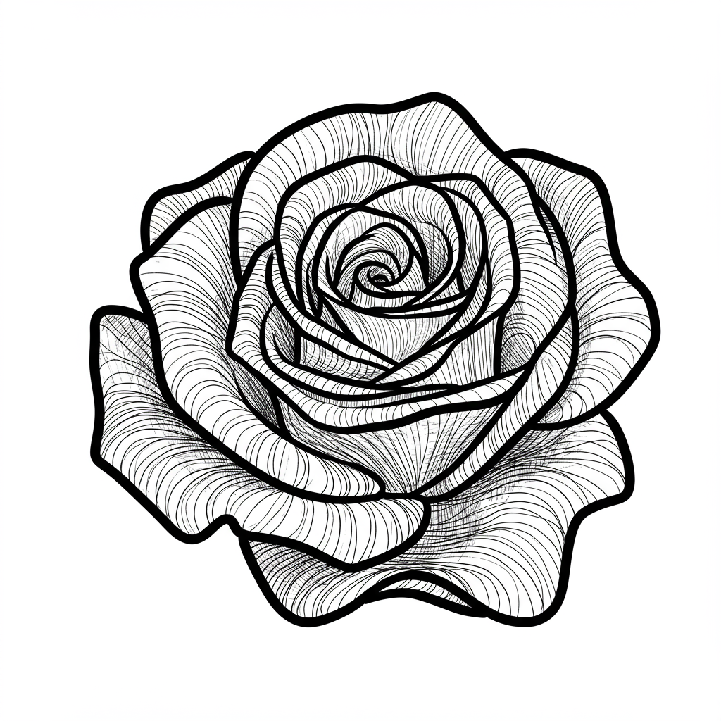 rose abstract coloring page