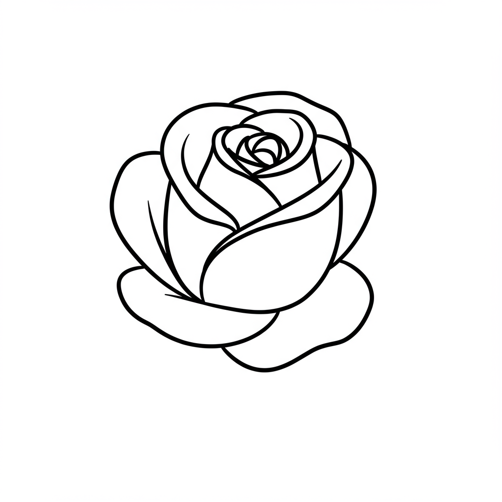 rose cute coloring page