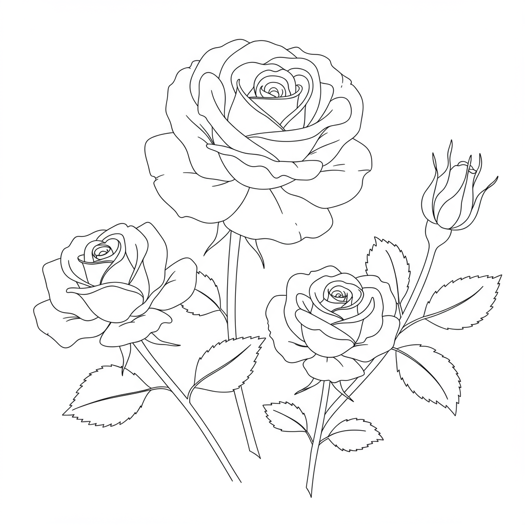 rose family coloring page