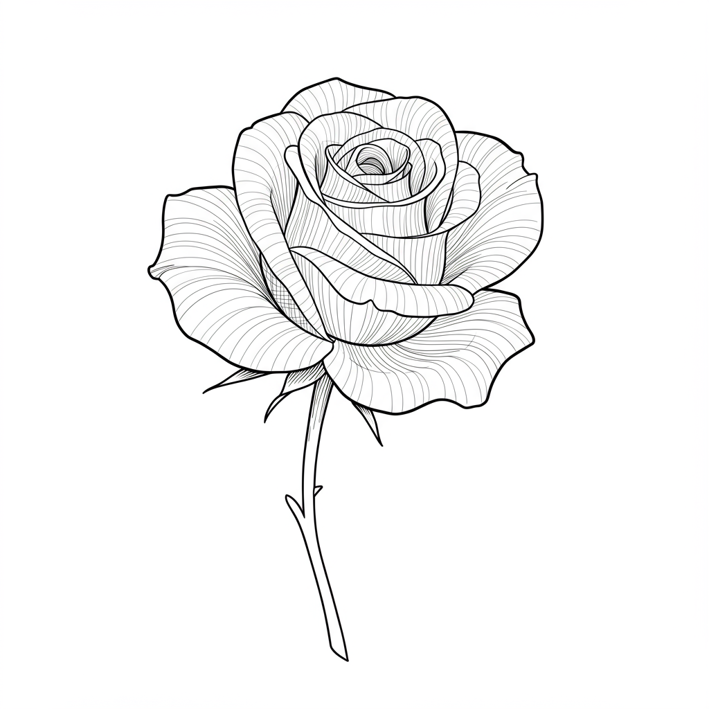 rose flowers coloring page
