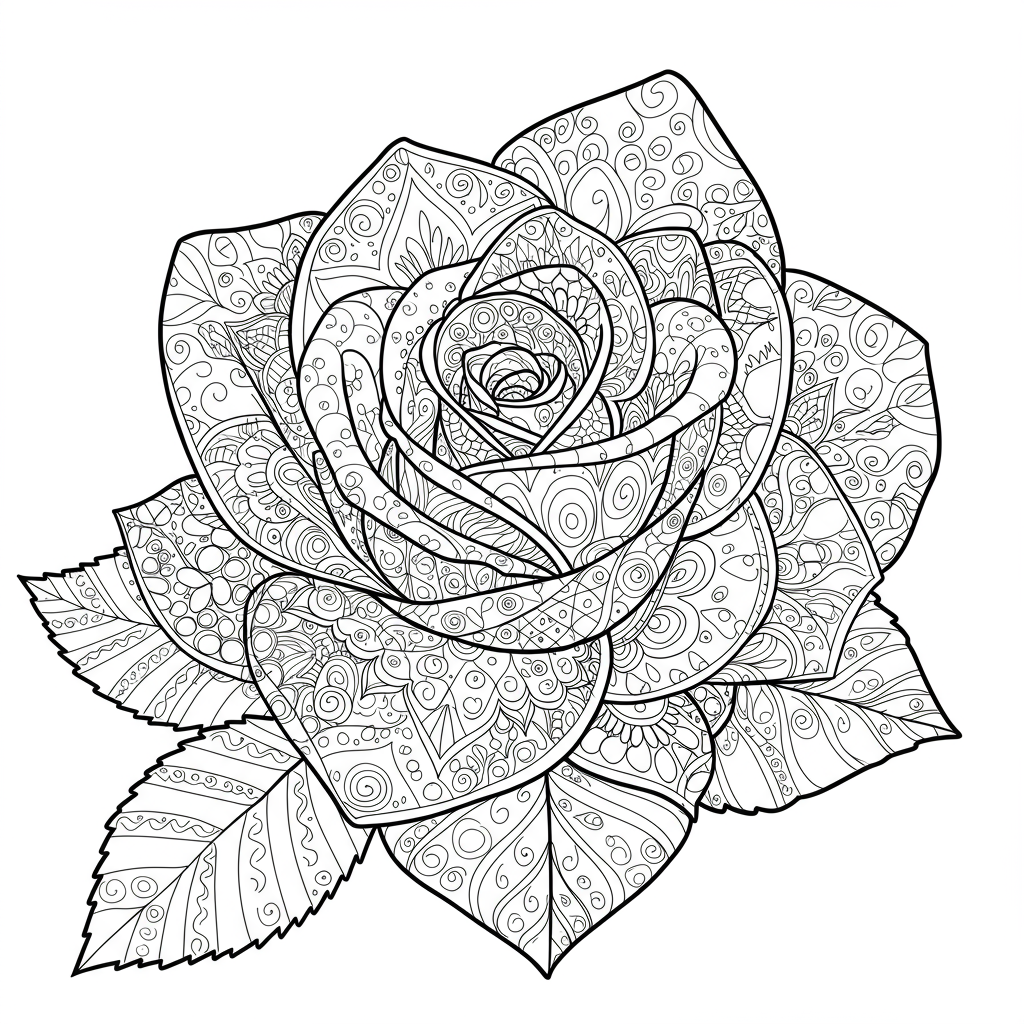rose mandala coloring page