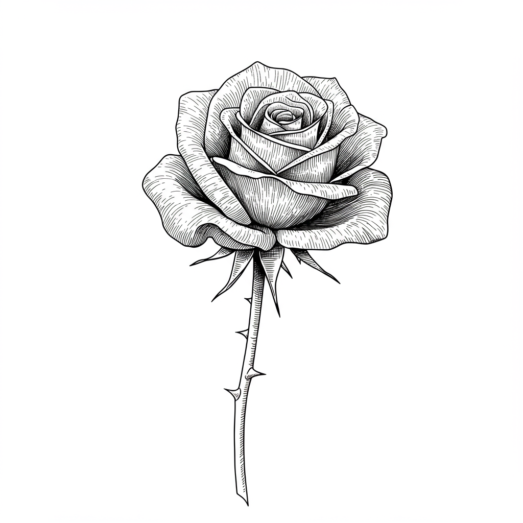 rose portrait coloring page