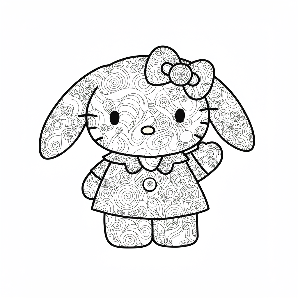 sanrio abstract coloring page