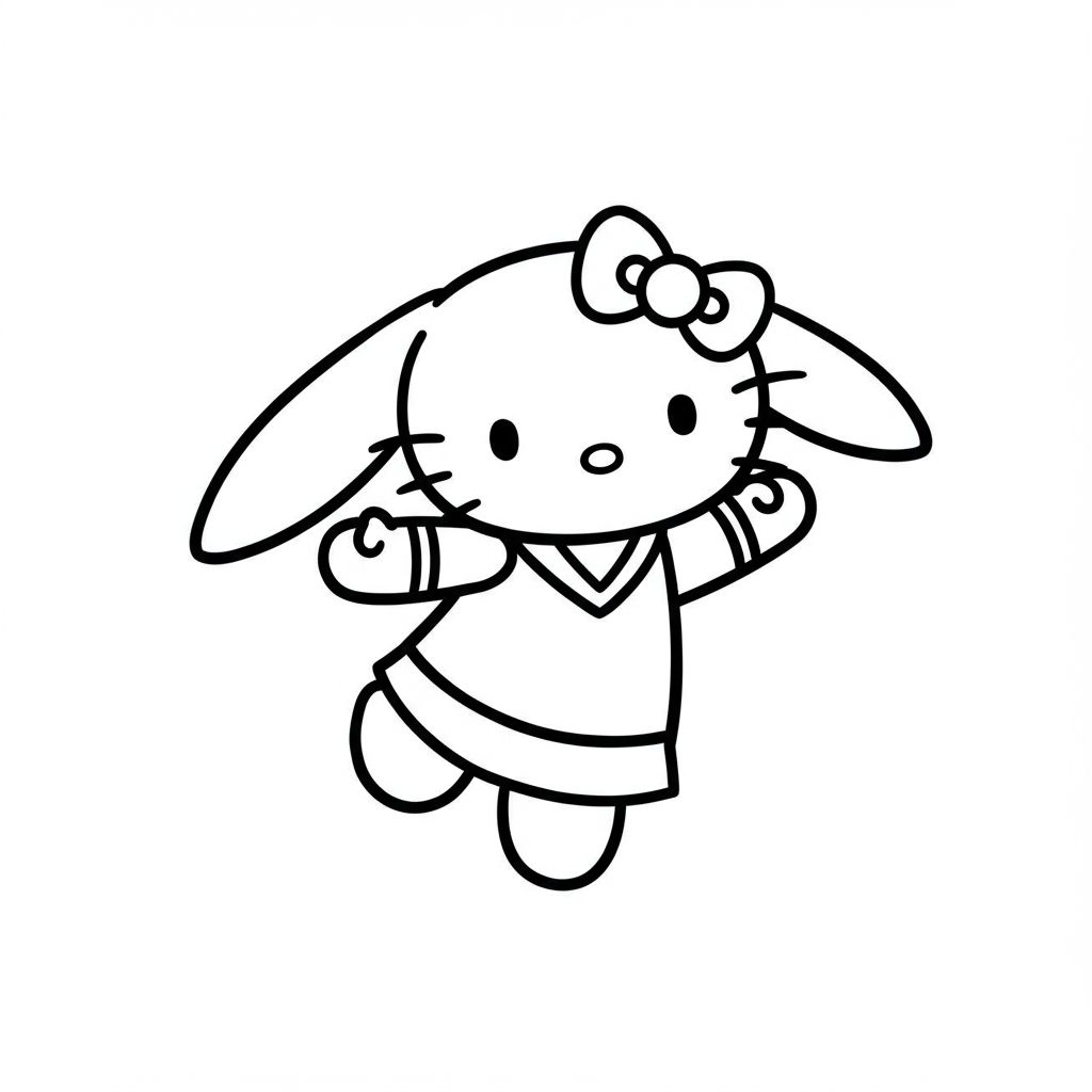 sanrio action coloring page