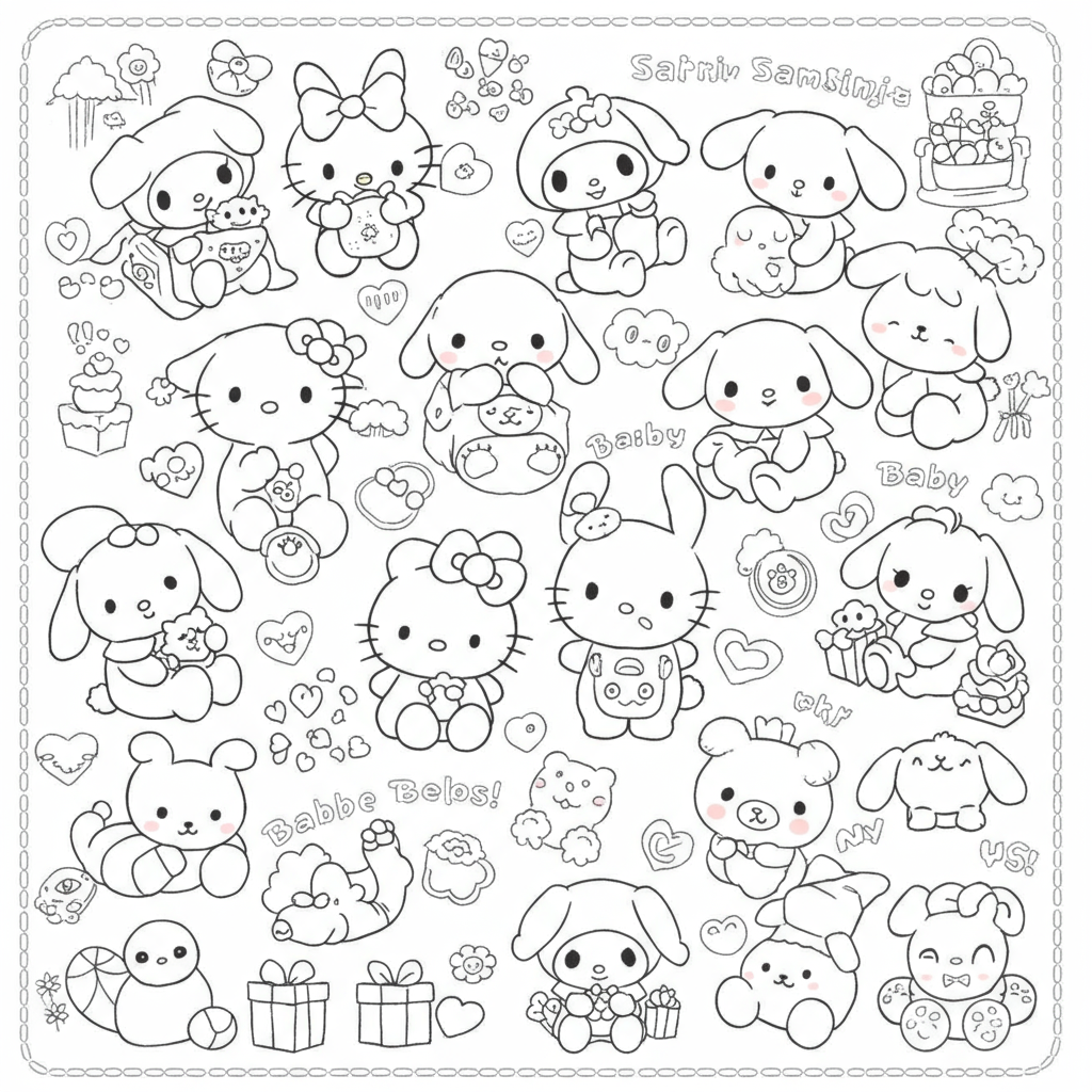 sanrio baby coloring page