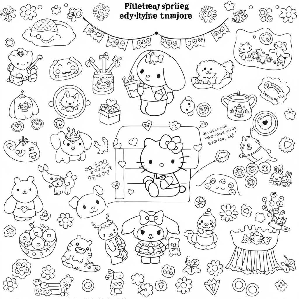 sanrio educational coloring page