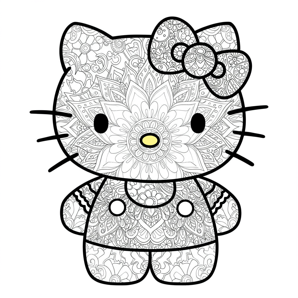 sanrio mandala coloring page