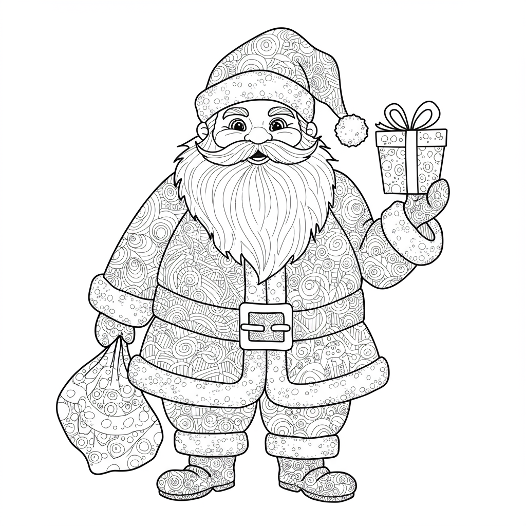 disegni da colorare babbo natale astratto