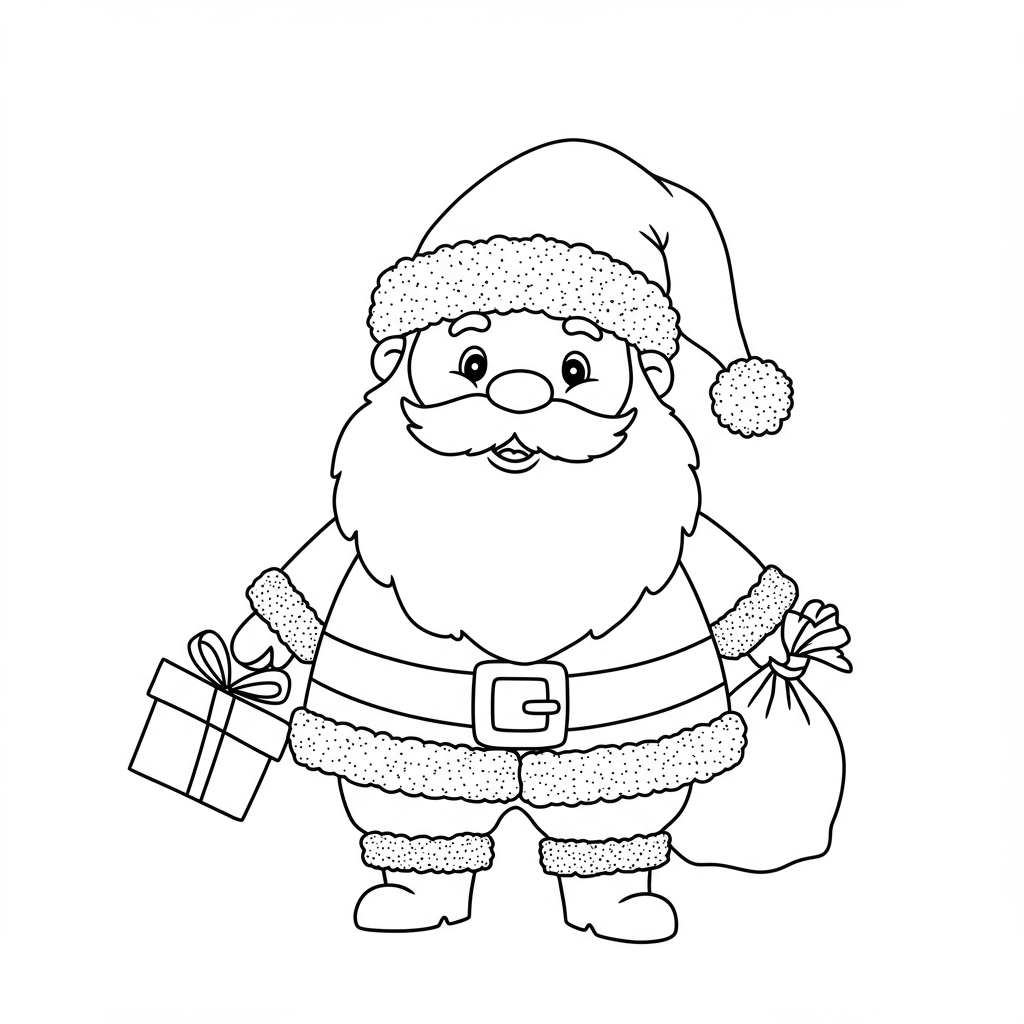 santa claus baby coloring page