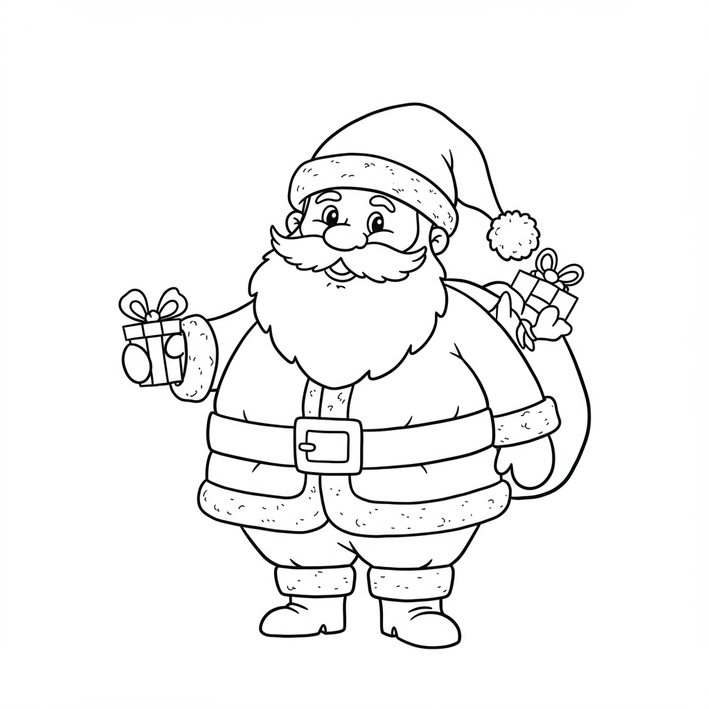 disegni da colorare babbo natale cartone animato