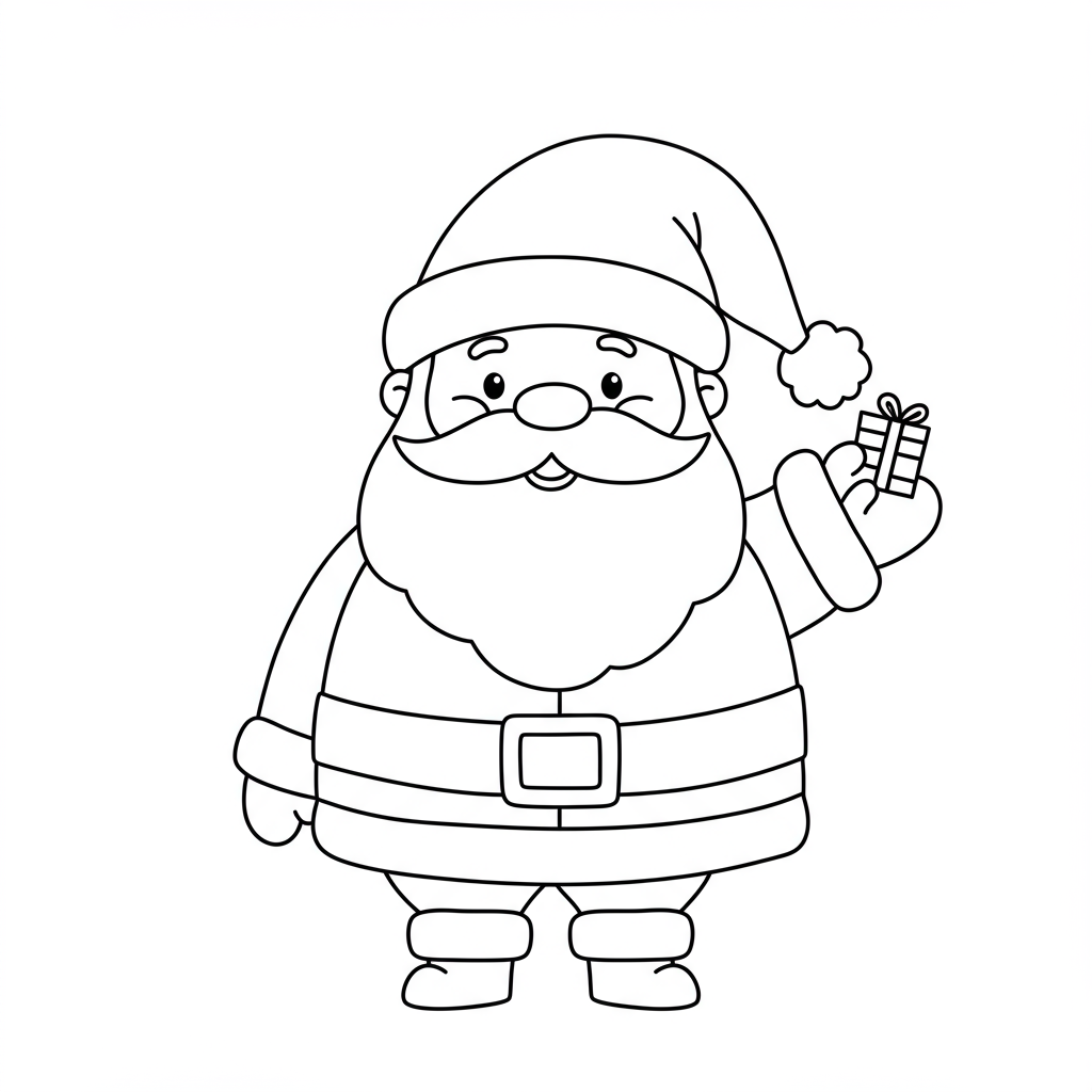 disegni da colorare babbo natale carino