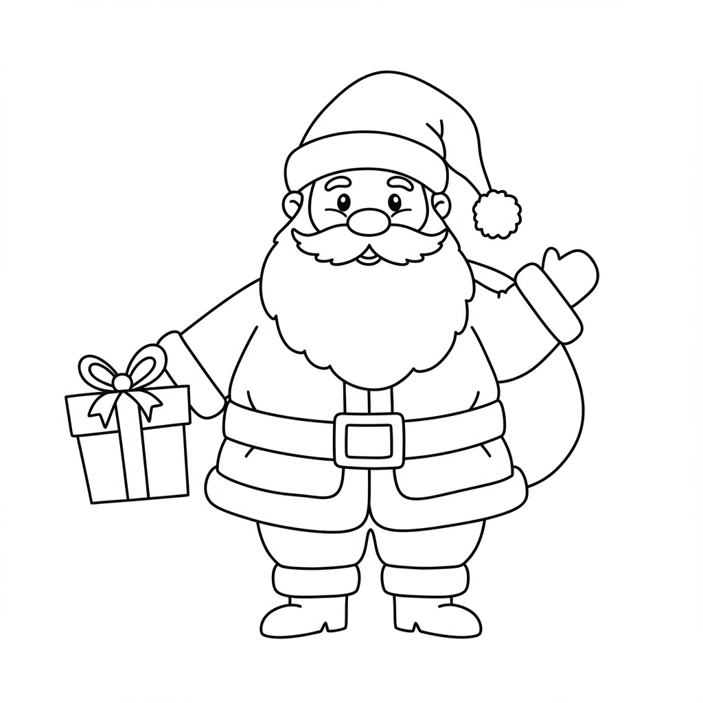 disegni da colorare babbo natale facile