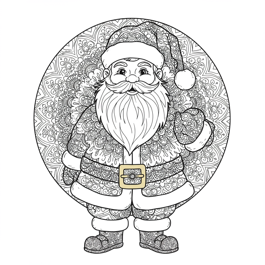 disegni da colorare babbo natale mandala