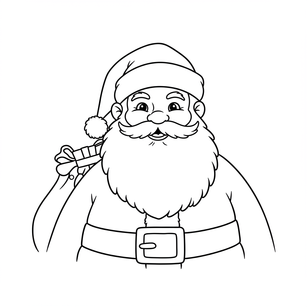 santa claus portrait coloring page