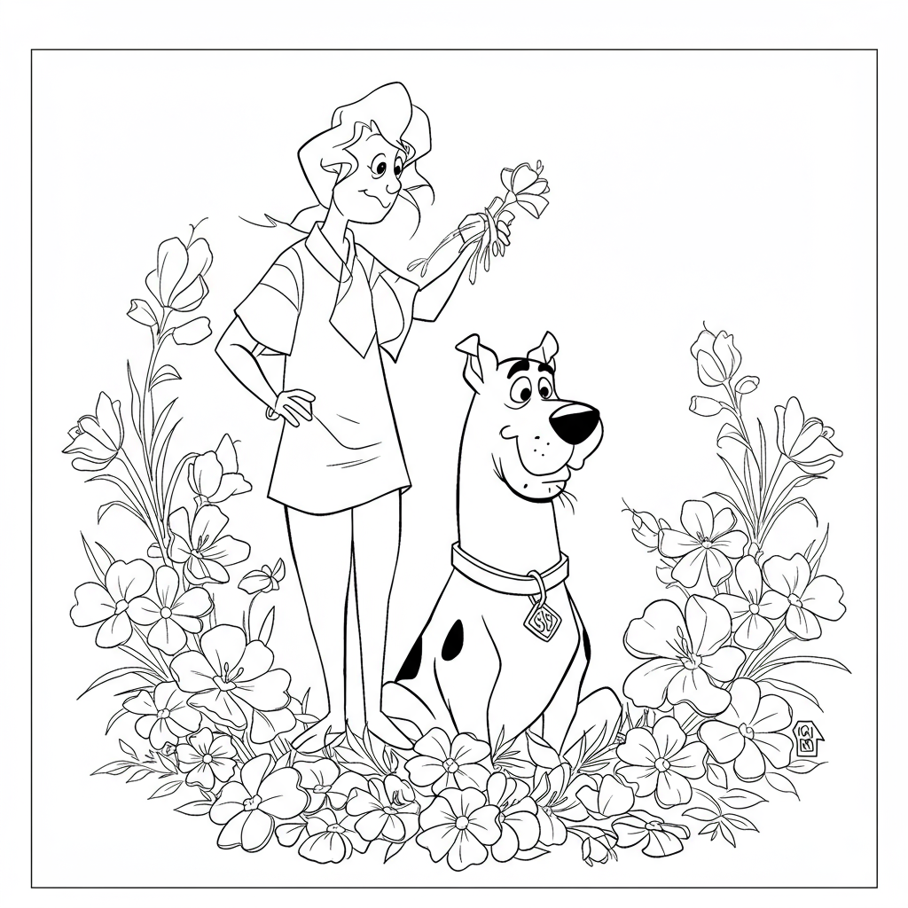 scooby doo disegni da colorare fiori