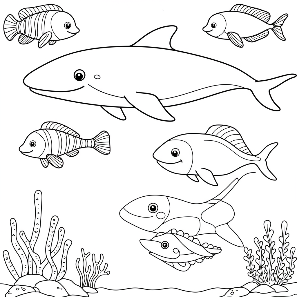 Sea animals coloring pages