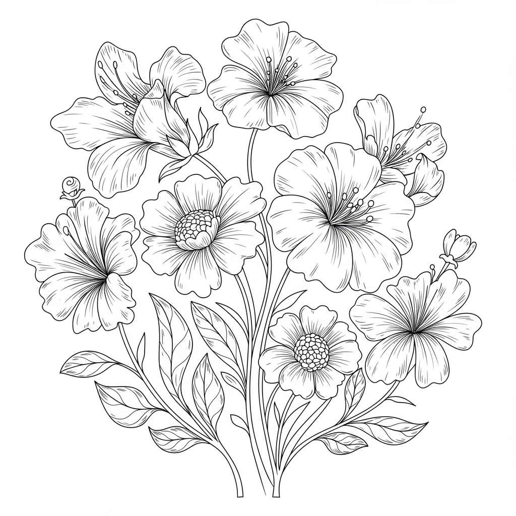 影の花ぬりえページ