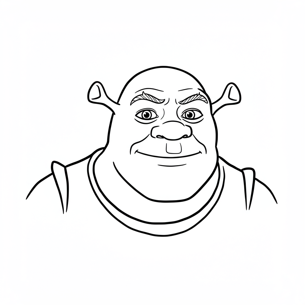 shrek cartoon coloring page