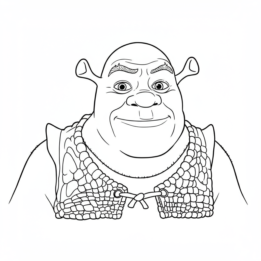 shrek decorative coloring page