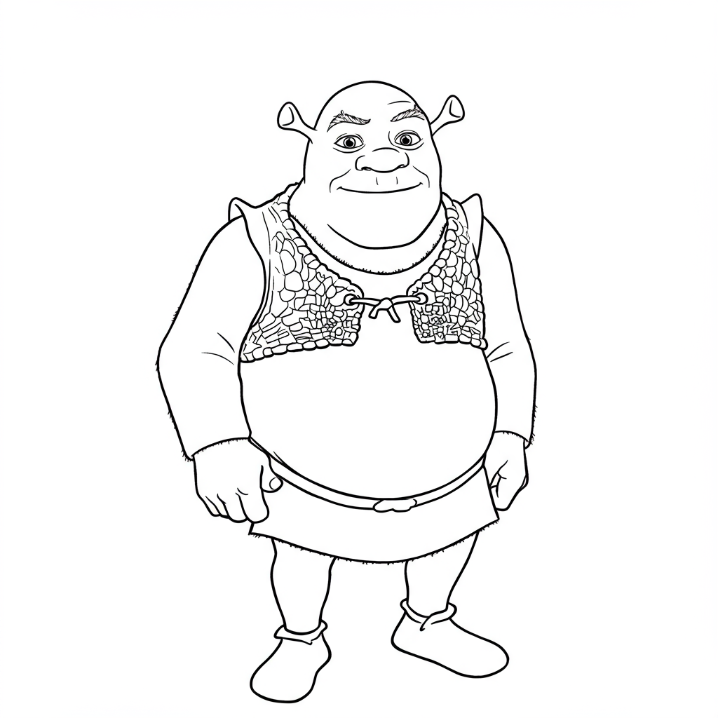 shrek detailed coloring page
