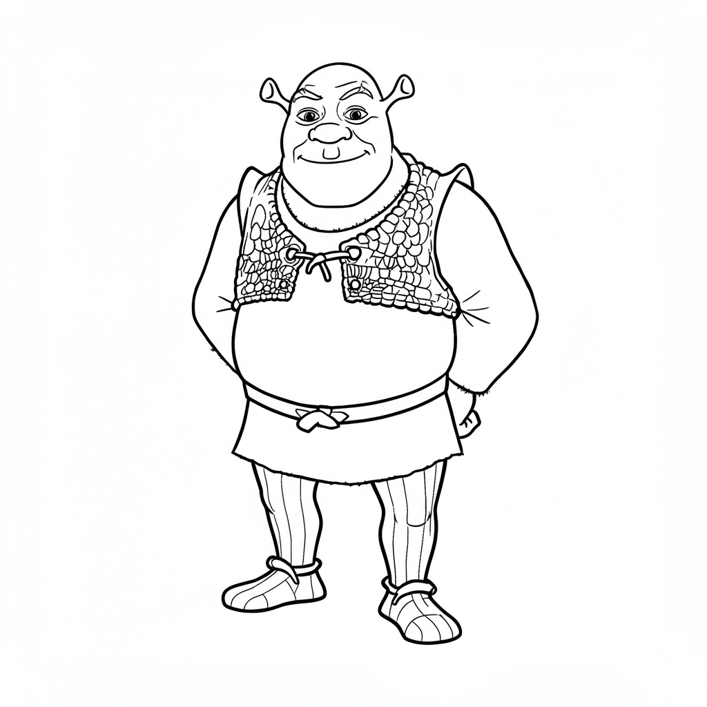 shrek educational coloring page